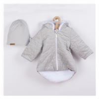 Winter baby coat with cap Nicol Kids Winter grey, size 74 (6-9m)
