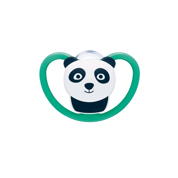 Space NUk 6-18m panda pacifier, size 6-18 m
