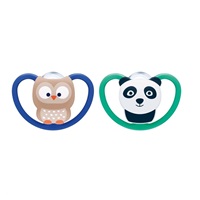 Space NUk 6-18m panda pacifier, size 6-18 m