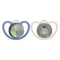 NUK Happy Nights pacifier 6-18m 2pcs/BOX boy, size 6-18 m
