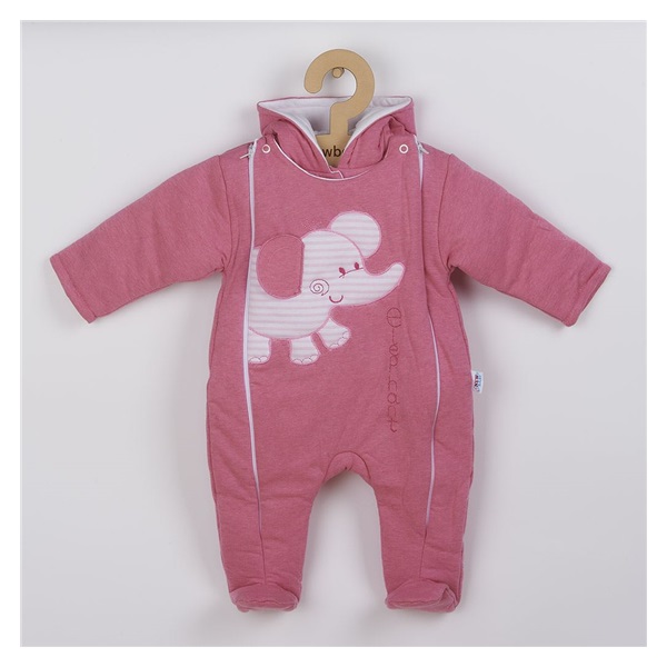 Winter jumpsuit New Baby Winter Elephant pink, size 68 (4-6m)
