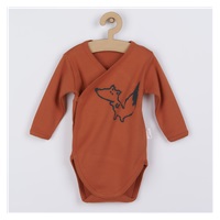 Baby cotton bodysuit with side fastening Nicol Fox Club orange, size 56 (0-3m)