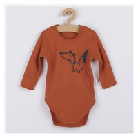Baby bodysuit with long sleeves Nicol Fox Club orange, size 86 (12-18m)