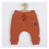 Baby cotton sweatpants Nicol Fox Club orange, size 56 (0-3m)