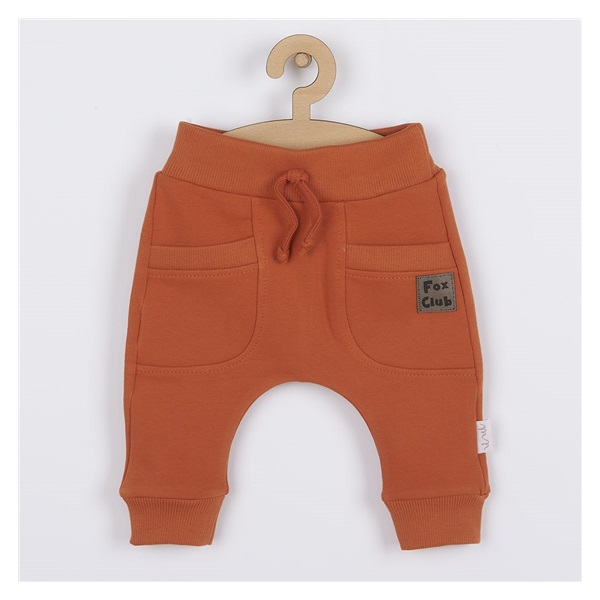 Baby cotton sweatpants Nicol Fox Club orange, size 56 (0-3m)