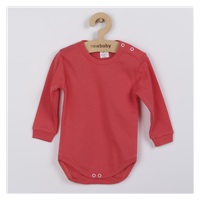 Kojenecké body s dlouhým rukávem New Baby malinové