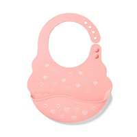 Adjustable silicone bib with pocket Baby Ono pink