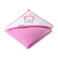 Baby towel 100x100 Akuku pink with tiger