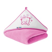 Baby towel 100x100 Akuku pink with tiger