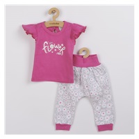 New Baby Happy Flower 2-Piece Cotton Infant Set Dark Pink, size 86 (12-18m)