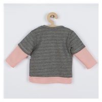 Baby cotton sweatpants and T-shirt Koala BE BRAVE grey-pink, size 62 (3-6m)
