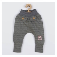 Baby cotton sweatpants and T-shirt Koala BE BRAVE grey-pink, size 62 (3-6m)