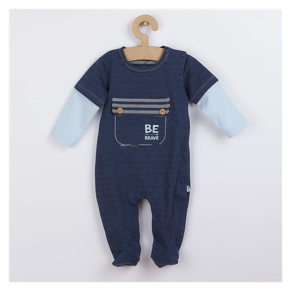 Baby cotton jumpsuit Koala BE BRAVE blue, size 74 (6-9m)