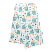 Flannel diaper with print New Baby white hedgehog turquoise