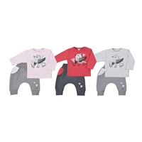Baby cotton sweatpants and T-shirt Koala Birdy grey, size 74 (6-9m)