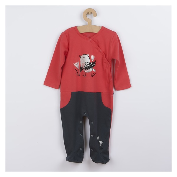 Koala Birdy baby cotton jumpsuit dark pink, size 74 (6-9m)