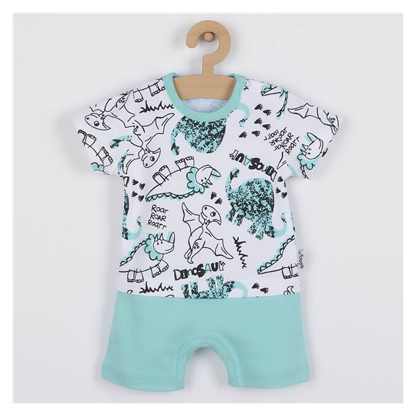 Baby summer cotton jumpsuit Nicol Dinosaur, size 56 (0-3m)