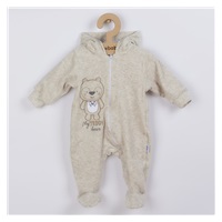 Baby Suede Jumpsuit with Hood New Baby Sweetheart Beige, size 56 (0-3m)