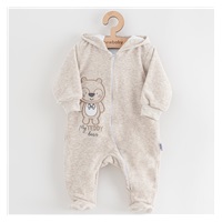 Baby Suede Jumpsuit with Hood New Baby Sweetheart Beige, size 68 (4-6m)