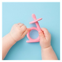 Baby silicone teether Akuku Snail pink