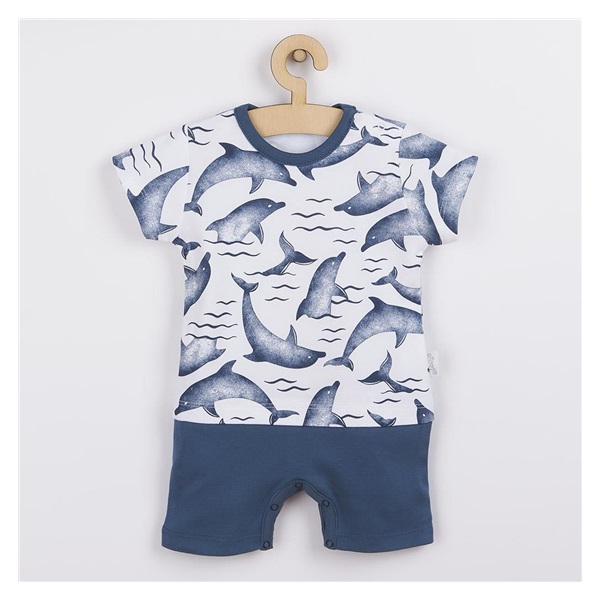 Baby summer cotton jumpsuit Nicol Dolphin, size 74 (6-9m)