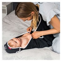 Baby bamboo hooded towel BabyOno black