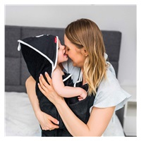Baby bamboo hooded towel BabyOno black