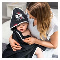 Baby bamboo hooded towel BabyOno black