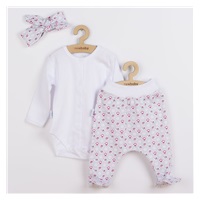 3-Piece Cotton Infant Set New Baby Kiddy White and Pink, size 68 (4-6m)