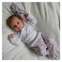3-Piece Cotton Infant Set New Baby Kiddy White and Pink, size 68 (4-6m)