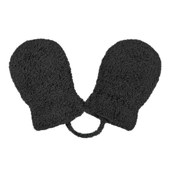 Baby winter gloves New Baby with drawstring black, size 62 (3-6m)