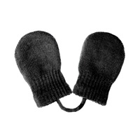Baby winter gloves New Baby with drawstring black, size 56 (0-3m)