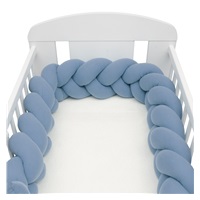 Protective crib mattress cover in muslin New Baby blue