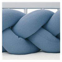 Protective crib mattress cover in muslin New Baby blue