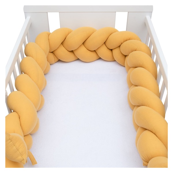 Protective crib mattress cover muslin New Baby mustard