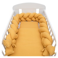 Protective crib mattress cover muslin New Baby mustard