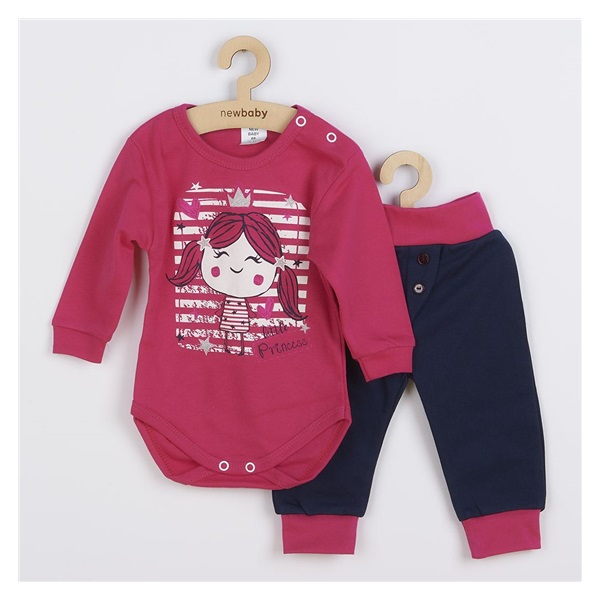 2-Piece Cotton Set New Baby Funny Pink and Blue, size 62 (3-6m)
