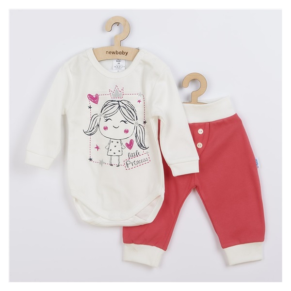 2-Piece Cotton Set New Baby Funny Cream and Pink, size 62 (3-6m)