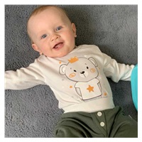 2-Piece Cotton Set New Baby Funny Cream and Green, size 80 (9-12m)
