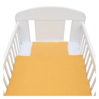 Muslin crib set with New Baby 100x70 cm mustard