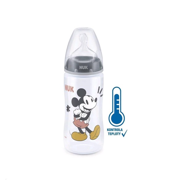 NUK Disney Mickey baby bottle with temperature control 300 ml grey