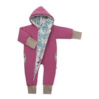 New Baby Spring purple-pink overalls with hood, size 74 (6-9m)