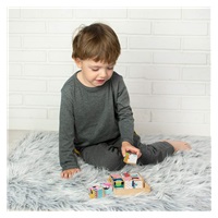 Foldable educational wooden blocks in a box Akuku ZOO 9 pcs