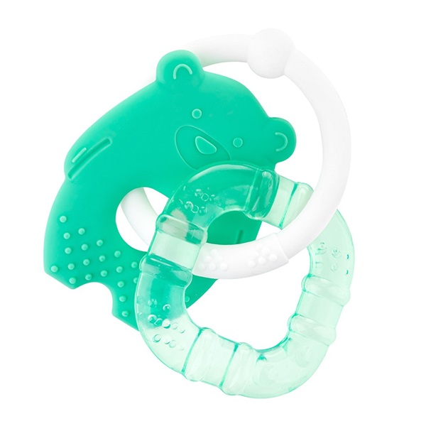 Baby silicone and cooling teether Akuku teddy bear and square set of 2
