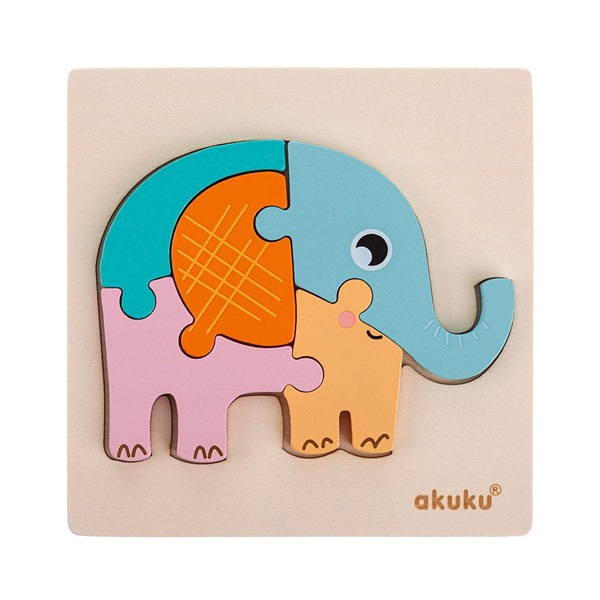 Akuku Elephant wooden puzzle