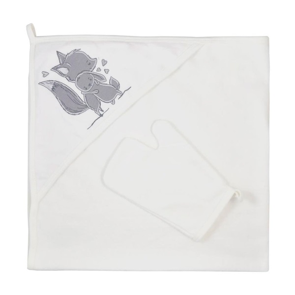 Baby towel with washcloth Koala Foxy white