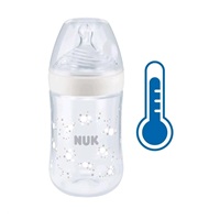 NUK Nature Sense baby bottle with temperature control 260 ml white