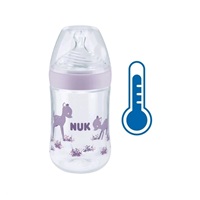 NUK Nature Sense baby bottle with temperature control 260 ml purple