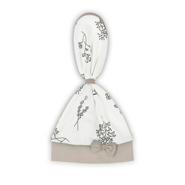 Baby cotton cap-scarf Nicol Ella white, size 56/62