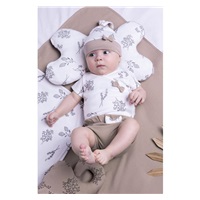 Baby cotton cap-scarf Nicol Ella white, size 56/62